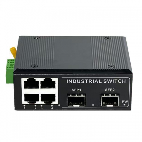 10/100/1000M 2 fiber ports + 4 Ethernet ports Industrial Switch